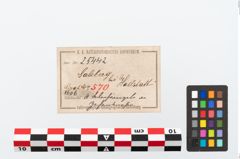 Etikett zu Bronzering (NHMW-PRAE-025442)